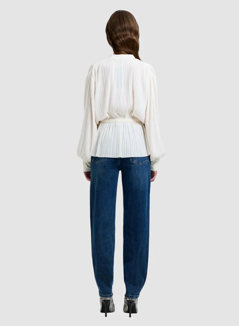 فرنش كونكشن Noelle Plisse Military Blouse
